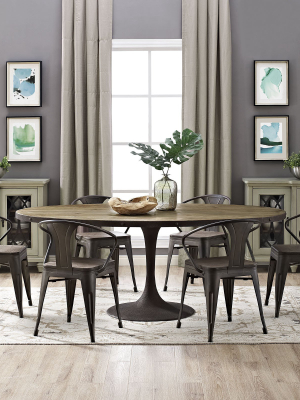 Druid Oval Wood Top Dining Table Natural