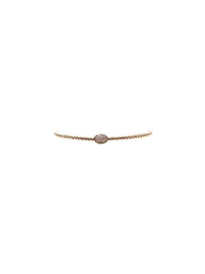 Karen Lazar 2mm Diamond Bean Bracelet In Rose Gold