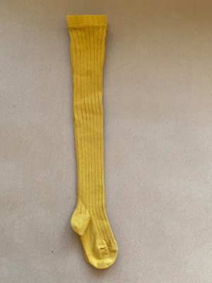 Cóndor Ribbed Stockings Mustard