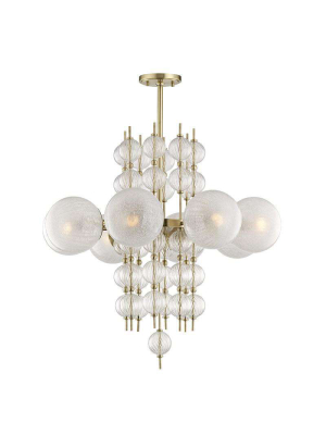 Calypso 8 Light Chandelier Aged Brass