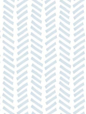 Mod Chevron Peel-and-stick Wallpaper In Sky Blue By Nextwall