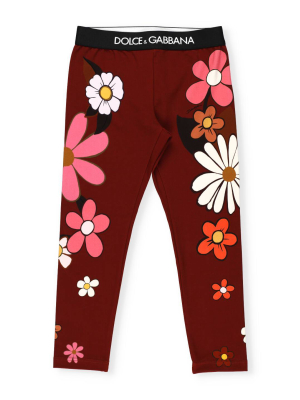 Dolce & Gabbana Kids Flower Printed Leggings