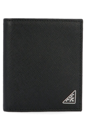 Prada Logo Plaque Bifold Wallet