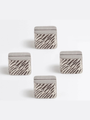 Zachary Antiqued Pewter Card Holders