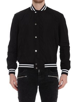 Balmain Logo Print Bomber Jacket