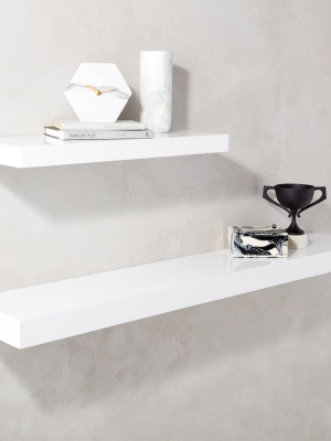 Calvin Hi-gloss White Floating Shelves