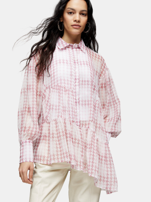 Pink Check Tiered Shirt