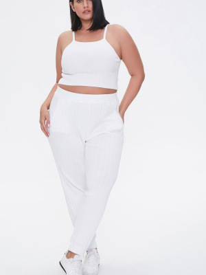 Plus Size Cropped Cami & Ankle Pants Set