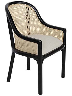 Noir Gaston Hand Rubbed Black Chair