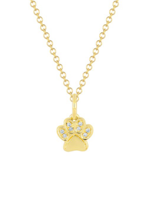 Ef Collection Diamond Paw Necklace