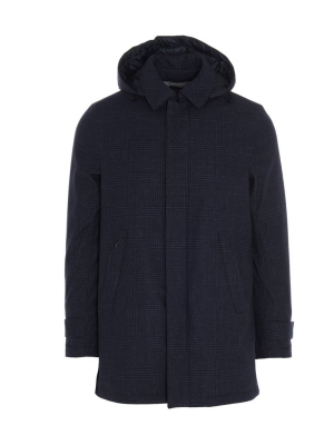 Herno Prince Of Wales Check Zipped Padded Coat