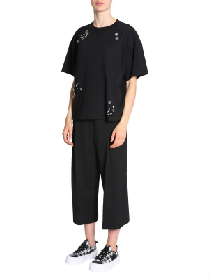 Mcq Alexander Mcqueen Cropped Wide-leg Trousers