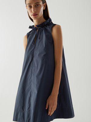 Light Cotton Ruched Neck Dress