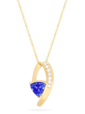 Effy 14k Yellow Gold Tanzanite And Diamond Pendant, 1.73 Tcw