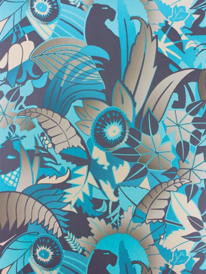 Fantasque Wallpaper In Turquoise, Teal, And Bronze By Osborne & Little