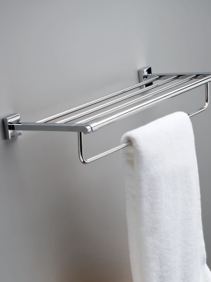 Franklin Brass Max93 Maxted 27" Towel Shelf With Single Towel Bar - Satin Nickel