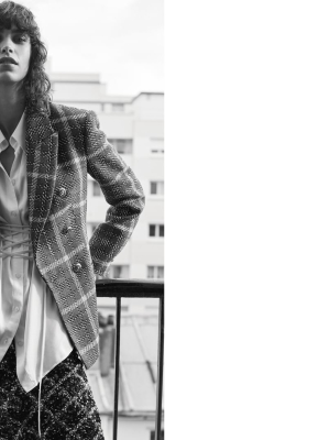 Plaid Double Breasted Blazer