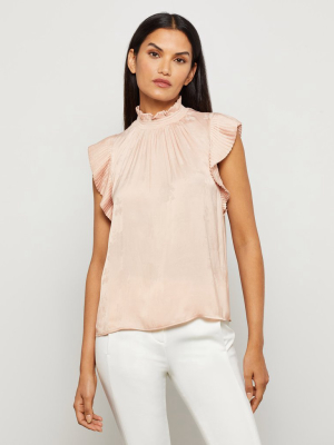 Sleeveless Flutter Top