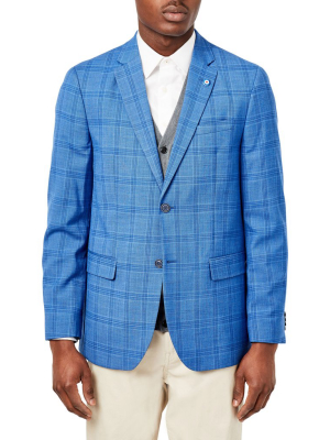 Crown Plaid Check Sportcoat Jacket - Blue