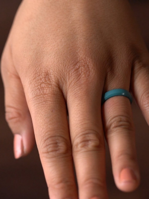 Bevel Thin Silicone Ring - Teal