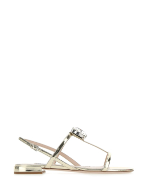 Miu Miu Crystsal Embellished Sandals