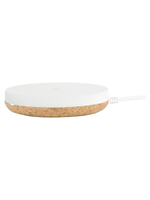 Tylt Puck 10w Wireless Charging Pad – White/cork