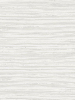 Osprey Faux Grasscloth Wallpaper In Eggshell And Silver From The Luxe Retreat Collection By Seabrook Wallcoverings