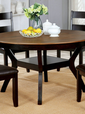Borger Round Dining Table Dark Brown - Homes: Inside + Out