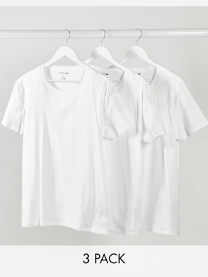 Lacoste Lounge 3 Pack T-shirts In White