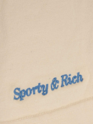 Sporty & Rich Classic Logo Embroidered Shorts