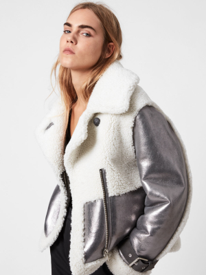 Farley Metallic Shearling Jacket Farley Metallic Shearling Jacket