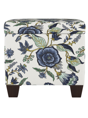 Fairland Square Storage Ottoman Shaded Floral Blue - Threshold™