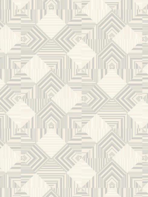 Navajo Wallpaper In Silver And Ivory By Antonina Vella For York Wallcoverings