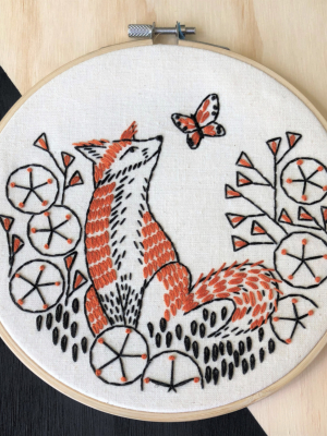 Fox In Plhox Complete Embroidery Kit