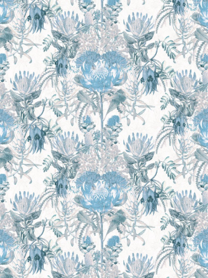 Wild Flowers Wallpaper In Blue By Simcox Designs For Milton & King