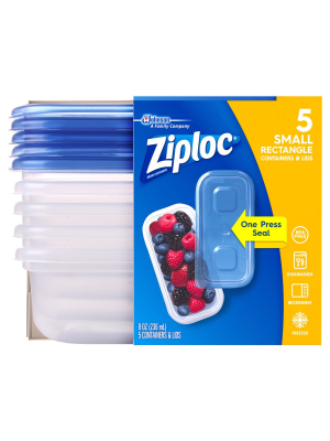 Ziploc Small Rectangle Containers - 5ct