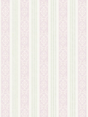 Spring Stripe Wallpaper In Violet From The Spring Garden Collection By Wallquest