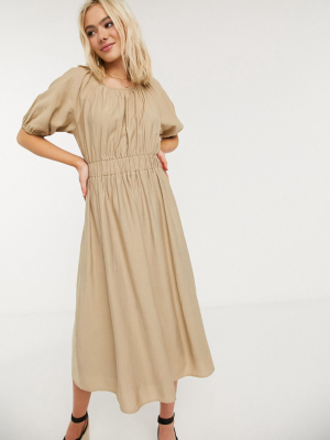 Moon River Poplin Midi Dress