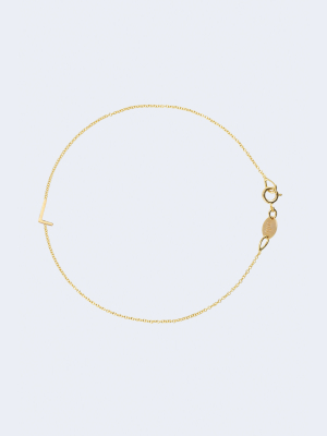 "l" Alphabet Letter Bracelet In Yellow Gold