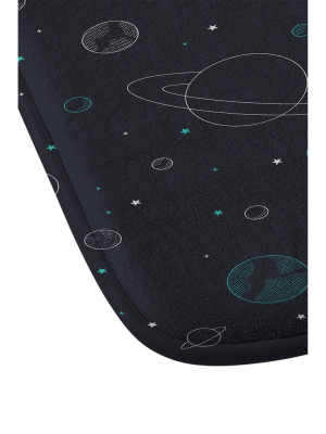 Hip Pattern Planets Memory Foam Bath Mat Black - Deny Designs