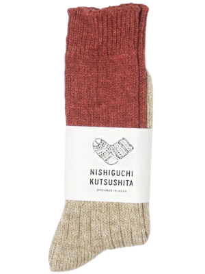 Cotton Wool Slab Socks In Red