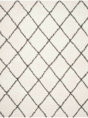 Moroccan Shag Ivory/gray Area Rug
