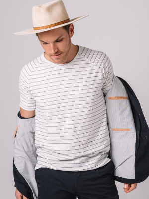 Raw Seam Stripe V-neck