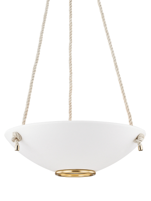 Hudson Valley Lighting Plaster No 2 3-bulb Pendant - Aged Brass & White Plaster