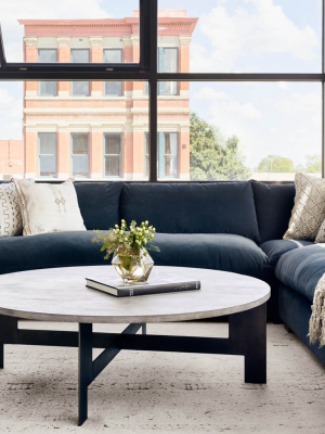 Round Coffee Table With Iron - Gunmetal