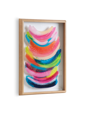 18" X 24" Blake Bright Abstract Framed Printed Glass By Ettavee Natural - Kate And Laurel