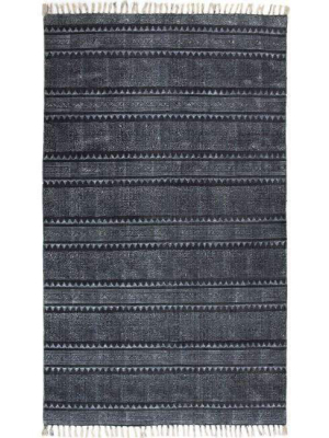 Indigo Block Print Rug