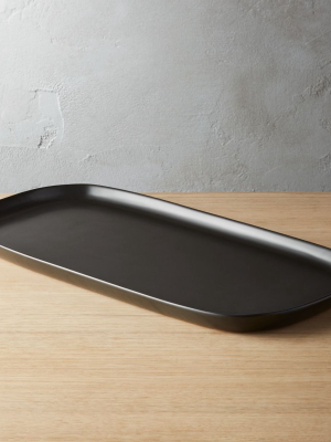 Crisp Matte Black Rectangular Platter