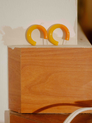 Two Tone Hoop Earrings In Pop Orange