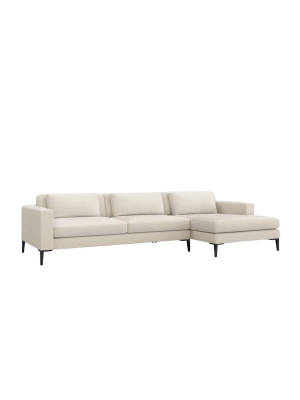 Interlude Home Izzy Right Chaise 2 Piece Sectional - Ivory